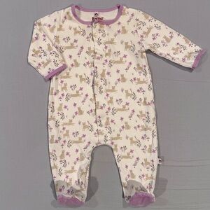 Easy=Magnetic Close Footie Girls 3-6M Leopards Sleeper E=MC2 Cotton Pajamas